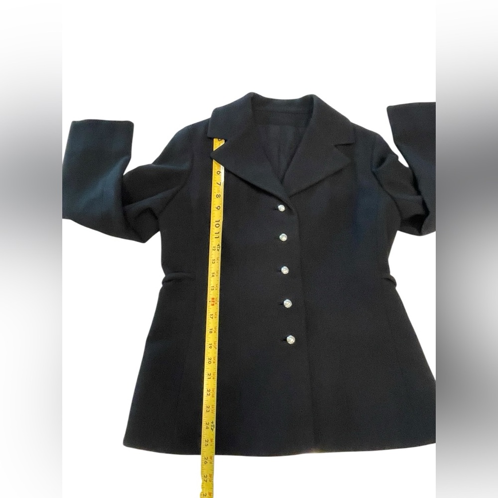 1950s Christian Dior Espresso Classic Black Women's Button-Front Blazer Jacket - Picture 6 of 12